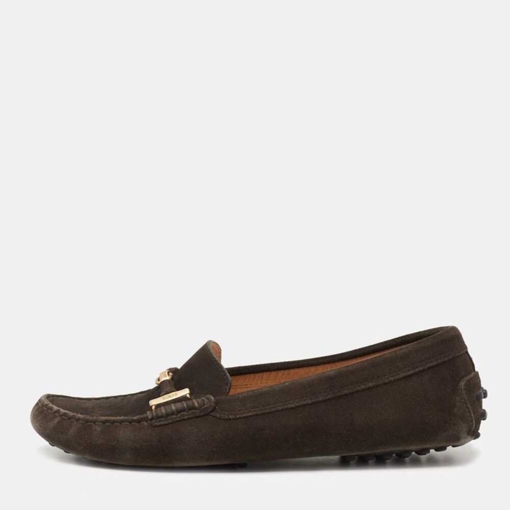 Tod's Brown Suede Slip On Loafers Size 37